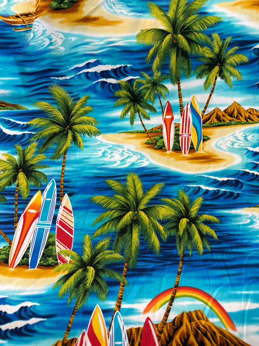 Blue Island Surf Cotton Fabric