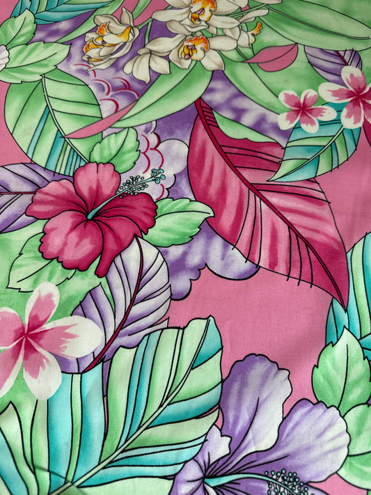 Pink Floral Cotton Fabric