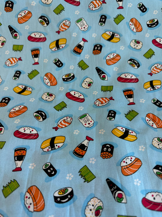 Sky Spam Musubi  Cotton Fabric