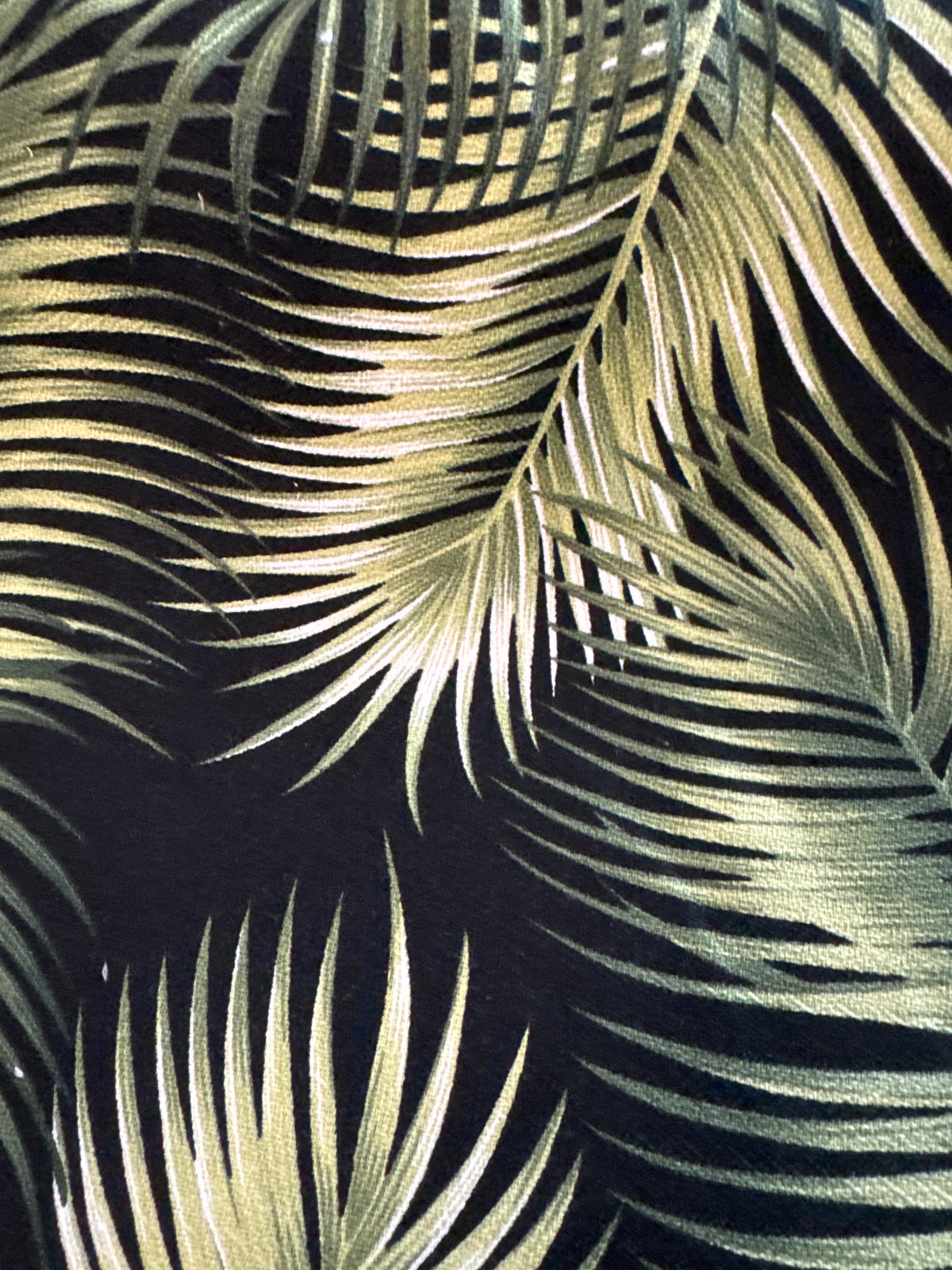 Black Mana Hawaiian Barkcloth Upholstery Fabric