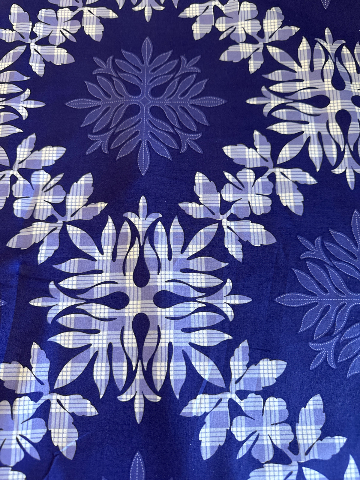 Purple Quilted Palaka Cotton Fabric