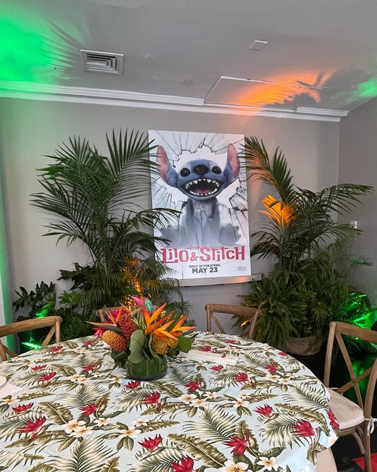60" and 72" Blue Maunawili Round Tablecloth