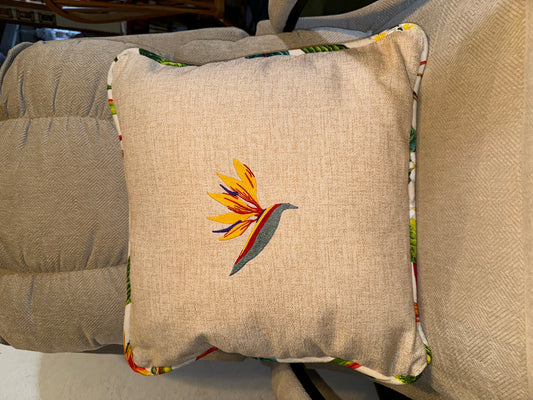 Bird of Paradise Hawaiian Upholstery Barkcloth Pillowcase