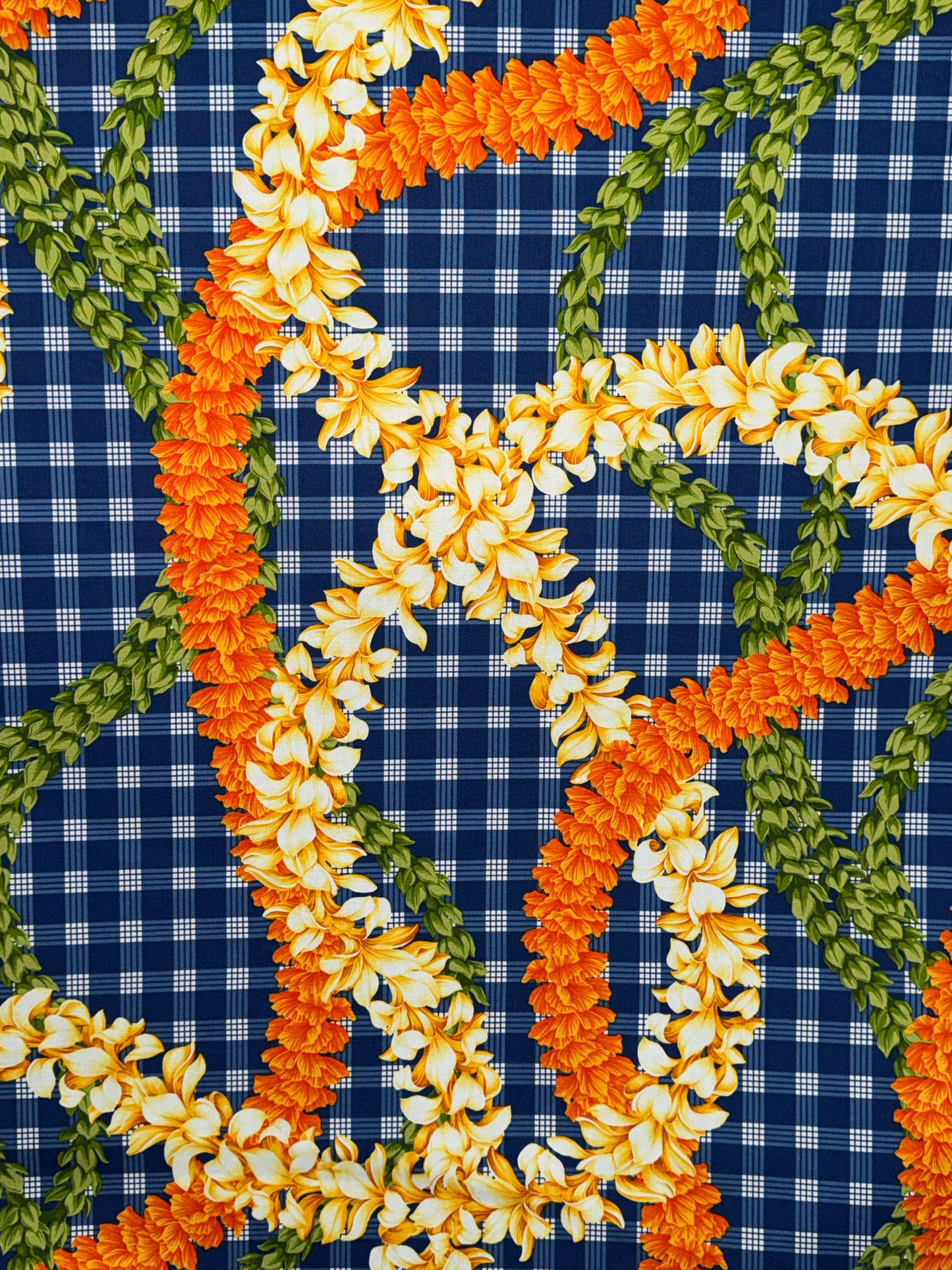 Blue Lei Palaka Cotton Fabric