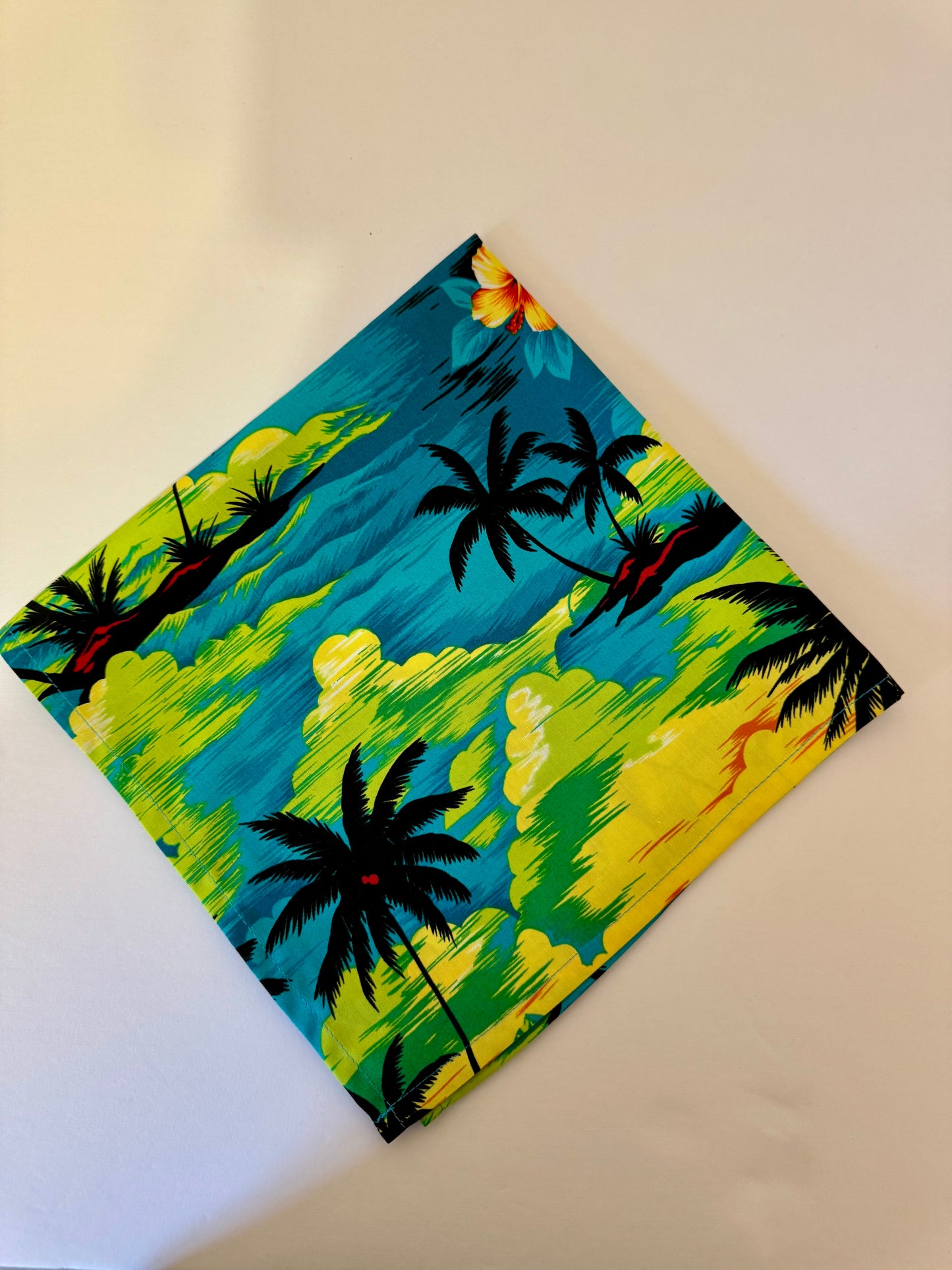 Turquoise Island Scene Cloth Napkins