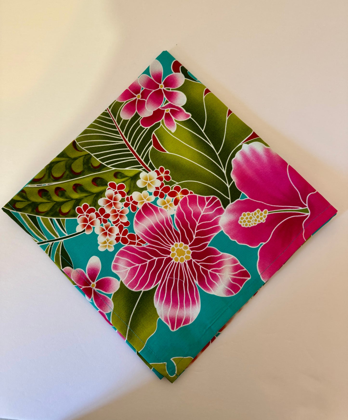 Turquoise Hibicus Cloth Napkins