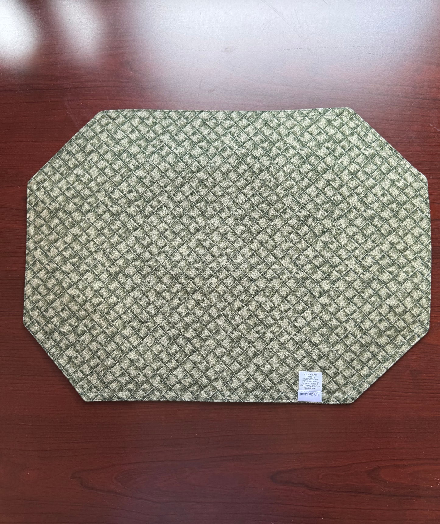White Monstera Rectangle Placemat