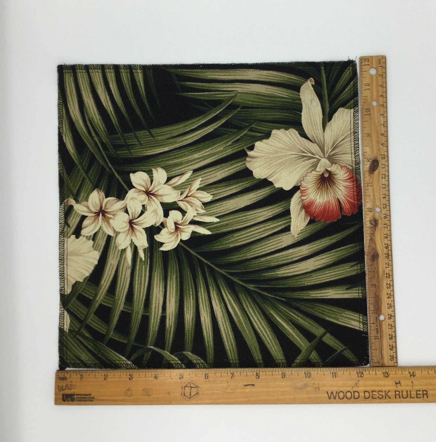 Black Fern Hawaiian Barkcloth Upholstery Fabric