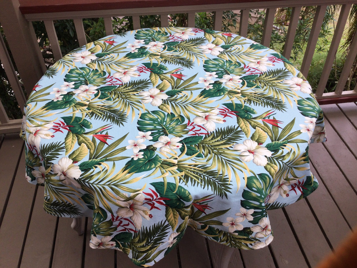 60" and 72" Blue Maunawili Round Tablecloth