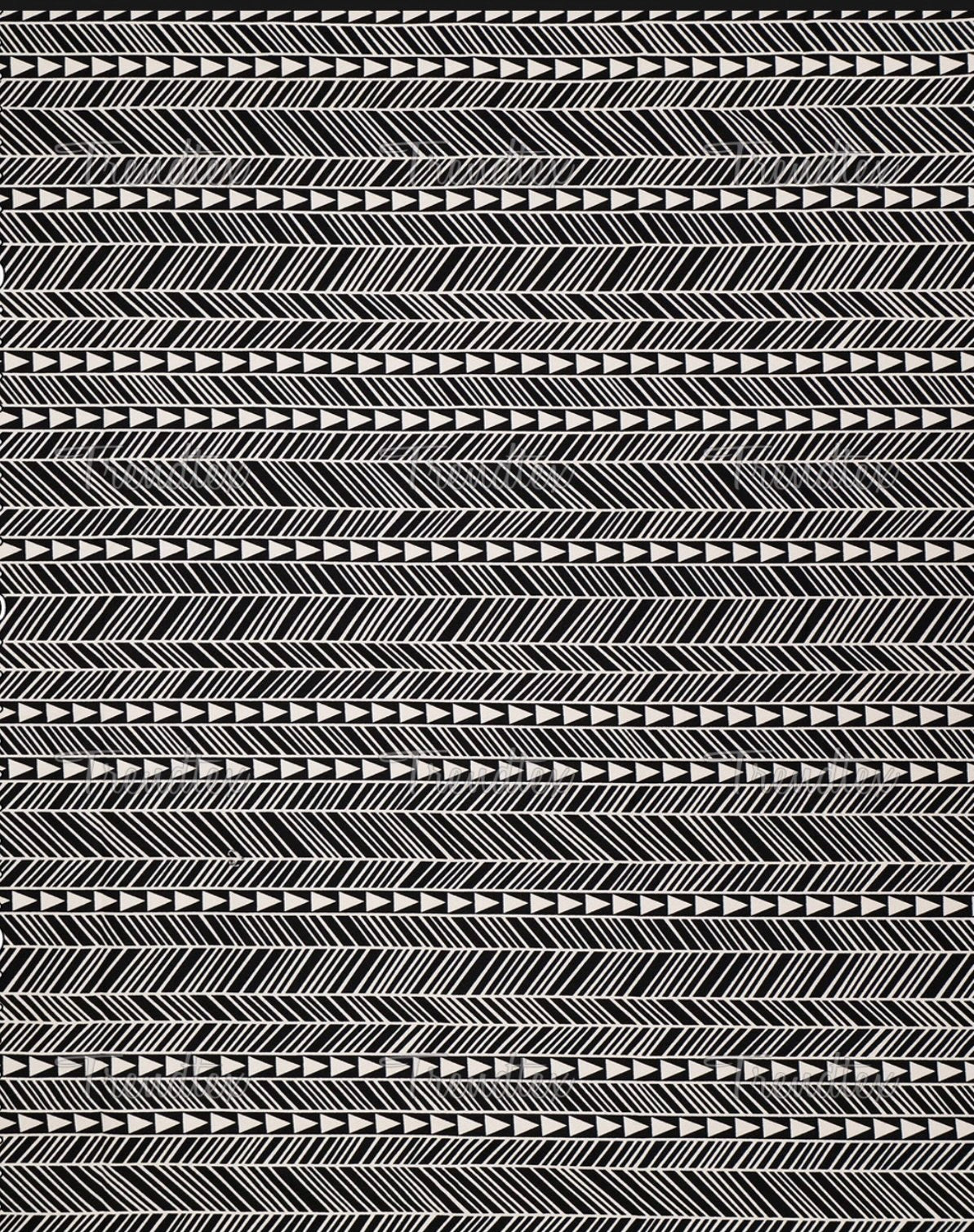Black Kakau Hawaiian Barkcloth Upholstery Fabric