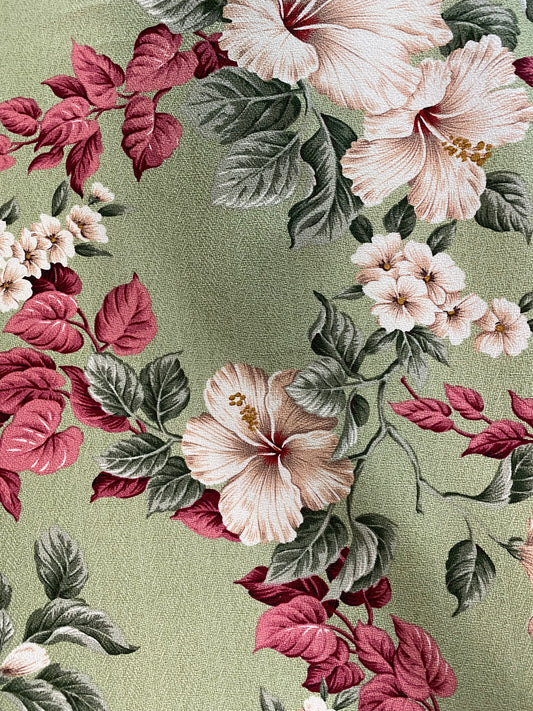 Sage Kaanapali Barkcloth Upholstery Fabric