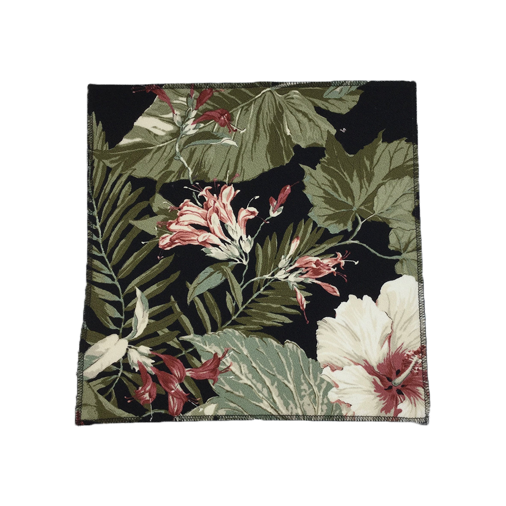 Black White Hibiscus 12" x 12" Swatch Samples