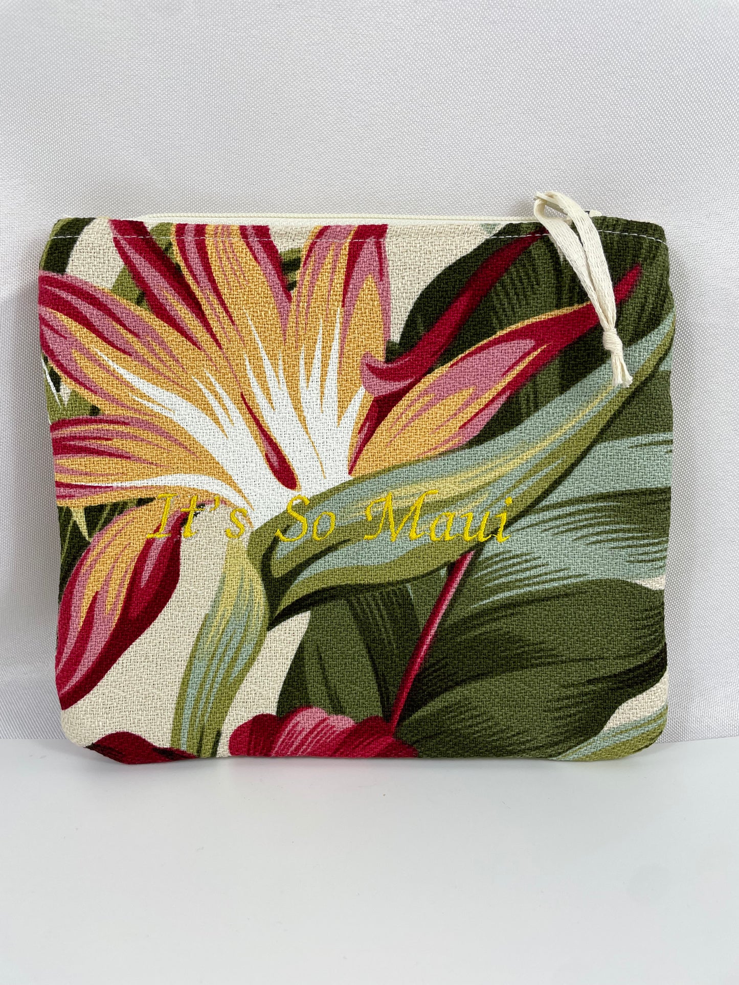 Natural Pua Hawaiian Barkcloth Make-up Bag