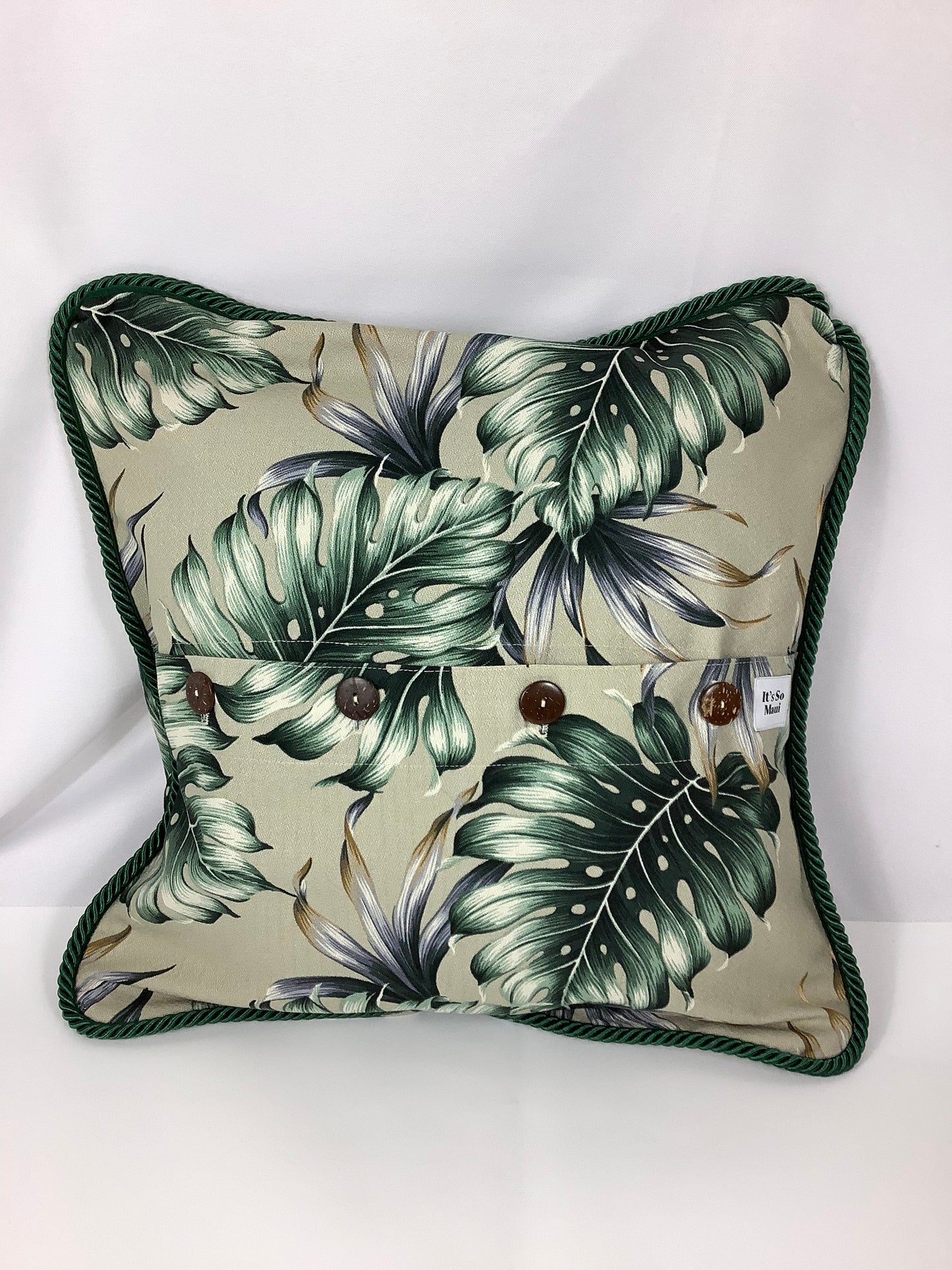 Natural Monstera Hawaiian Barkcloth Pillowcase