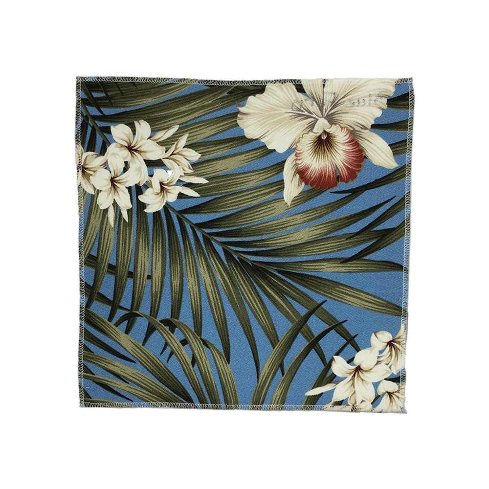 Blue Fern Hawaiian Barkcloth Upholstery Fabric