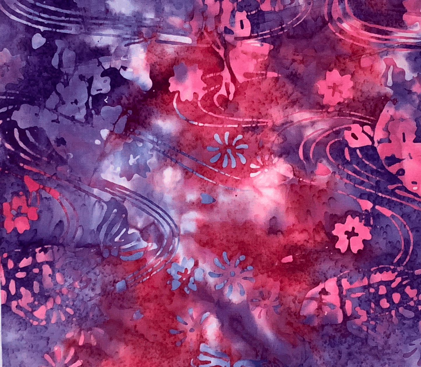 Plum Batik Cotton Fabric