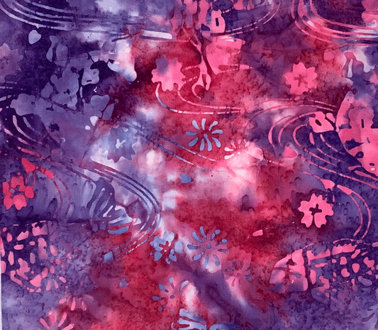 Plum Batik Cotton Fabric