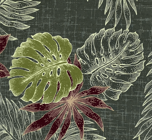 Sage Autumn Leaves Cotton Fabric