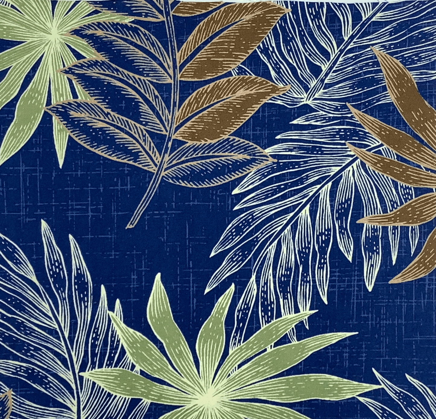Blue Autumn Leaves Cotton Fabric