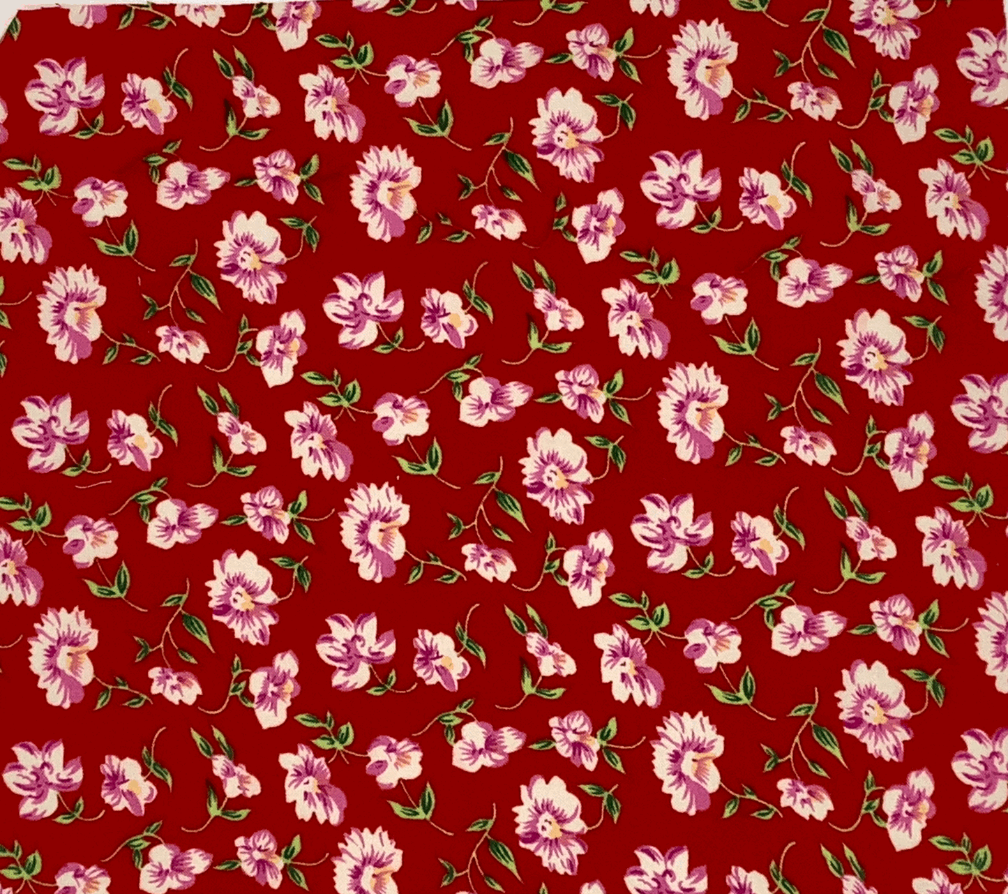 Red Pink Floral Cotton Fabric