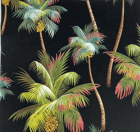 Black Palm Trees Cotton Fabric