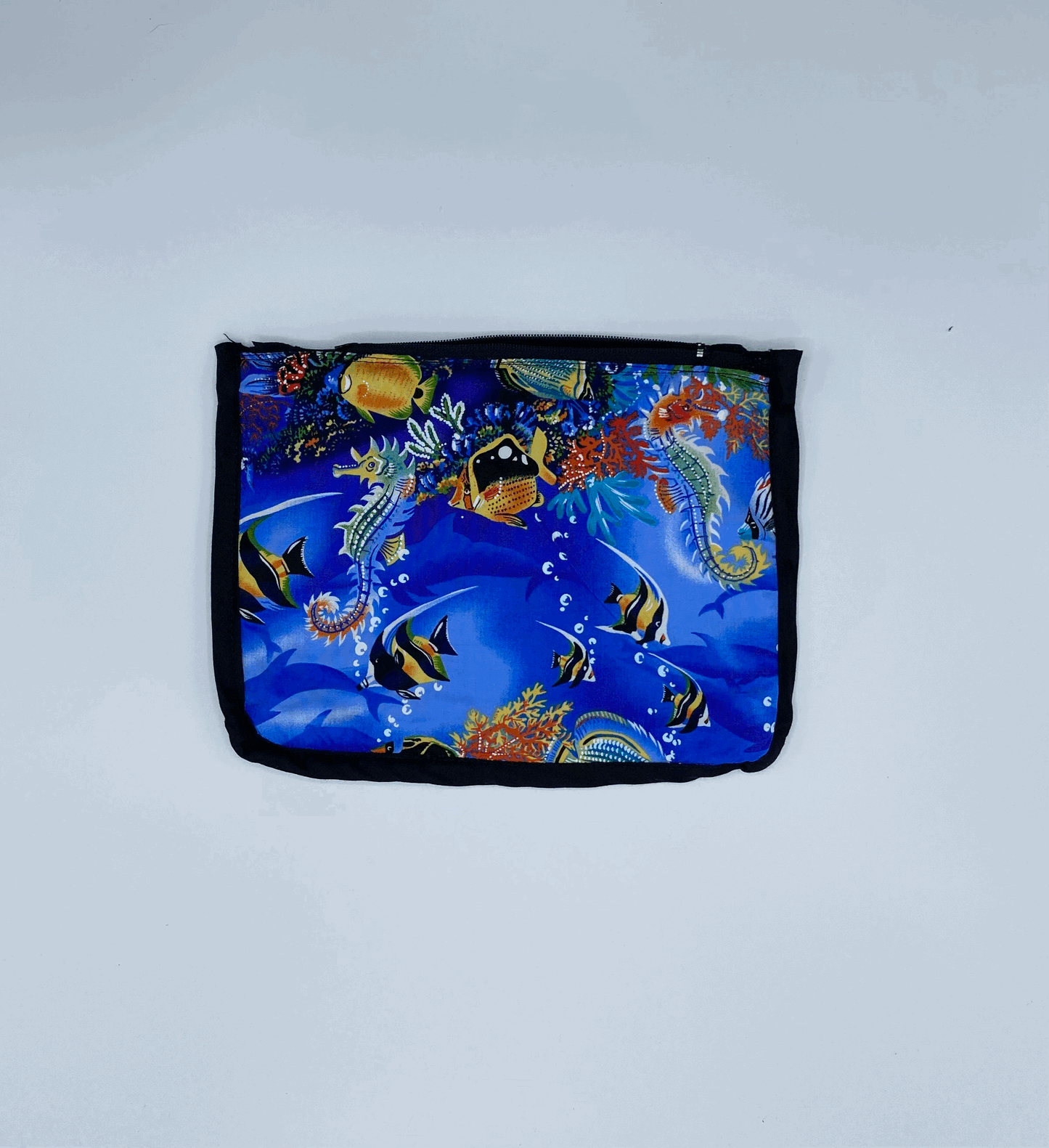 Black Lani Hawaiian Barkcloth Make-up Bags