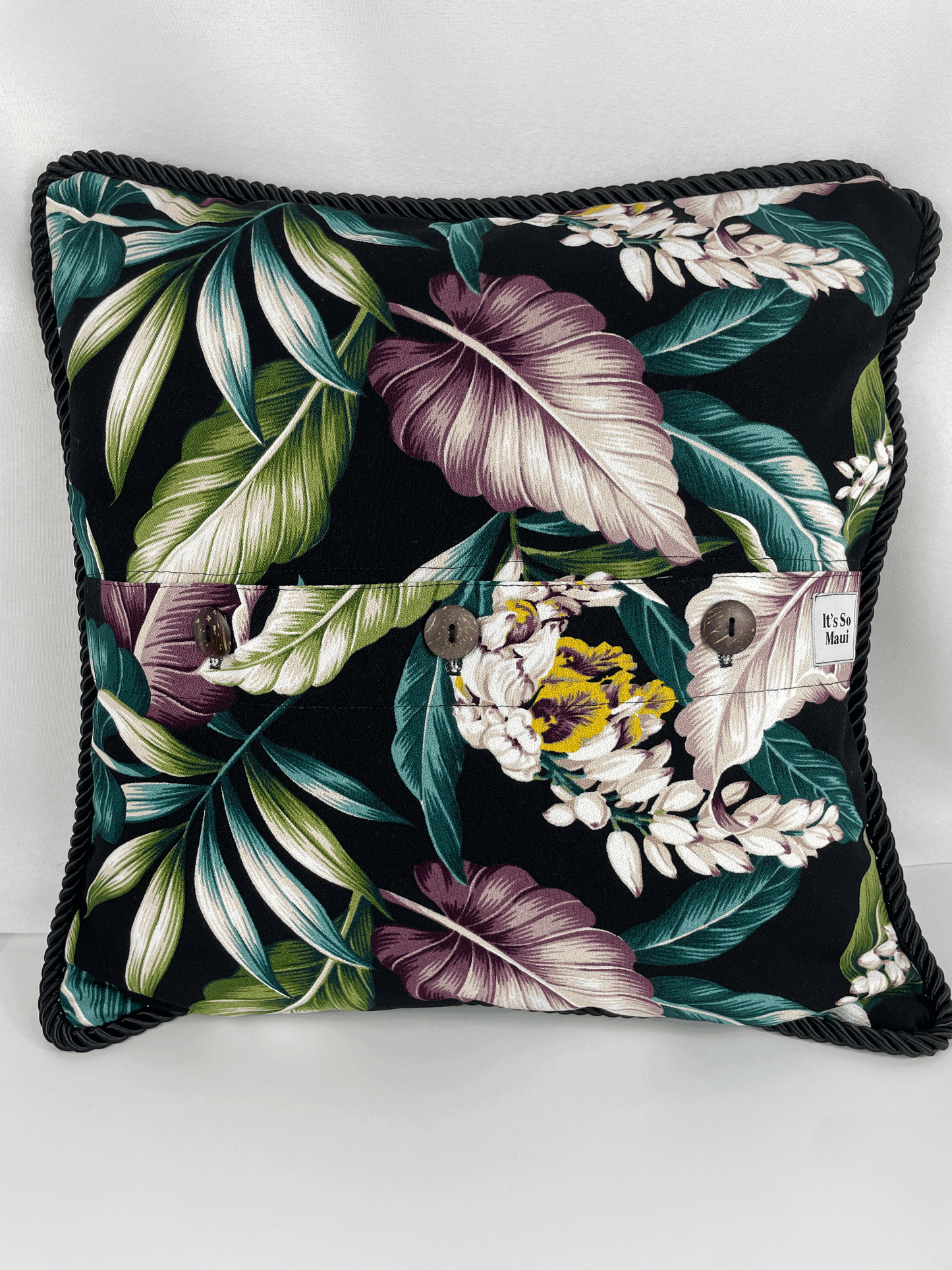 Black Shell Ginger Barkcloth Pillowcase