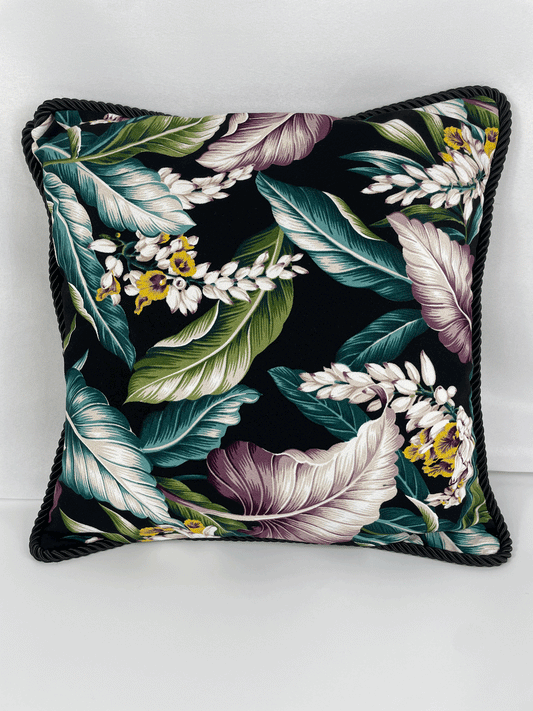 Black Shell Ginger Barkcloth Pillowcase