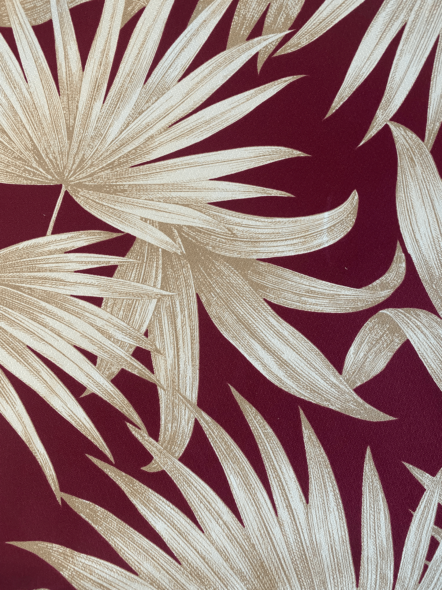Red Fandom Hawaiian Barkcloth Upholstery Fabric