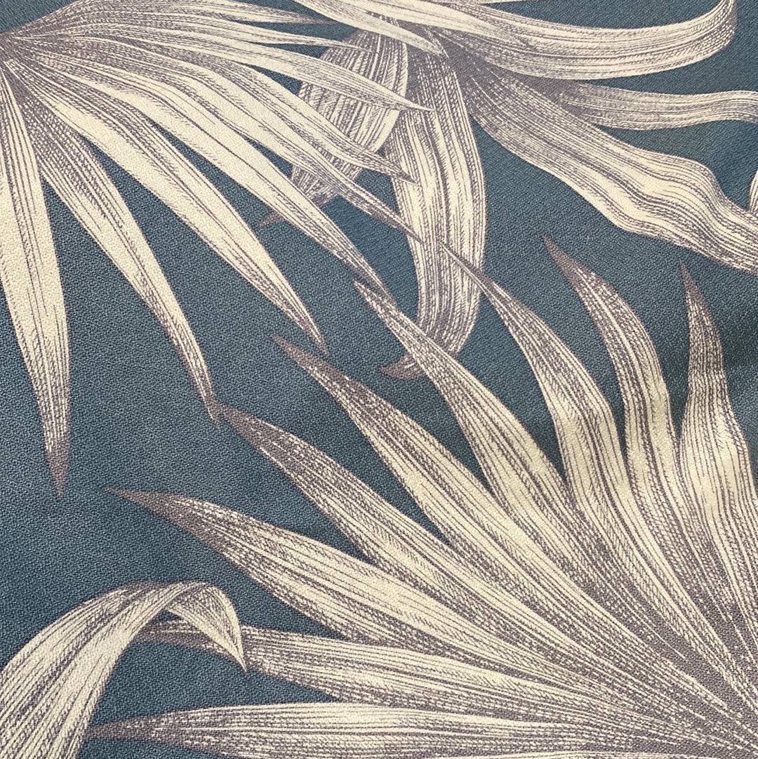 Slate Fandom Hawaiian Barkcloth Upholstery Fabric