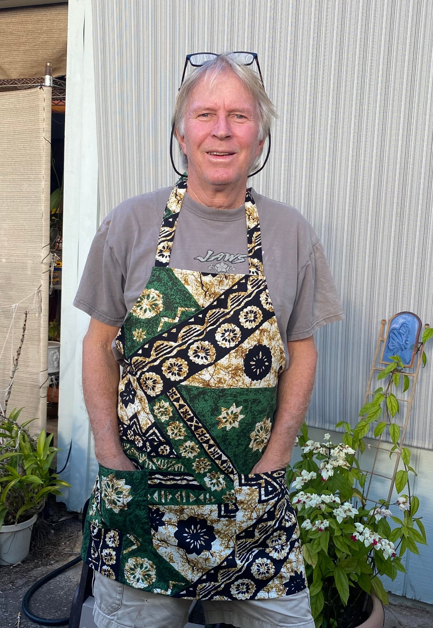 Green Tapa Hawaiian Cotton Apron