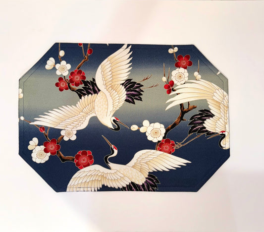 Blue Tsuru Rectangle Placemat