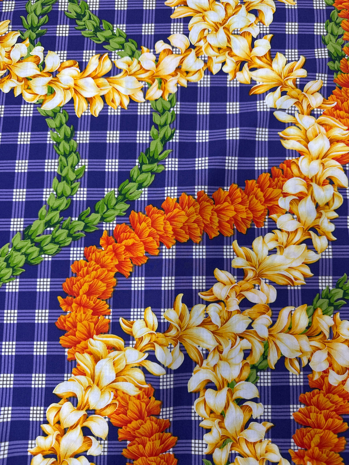 Purple Lei Palaka Cotton Fabric