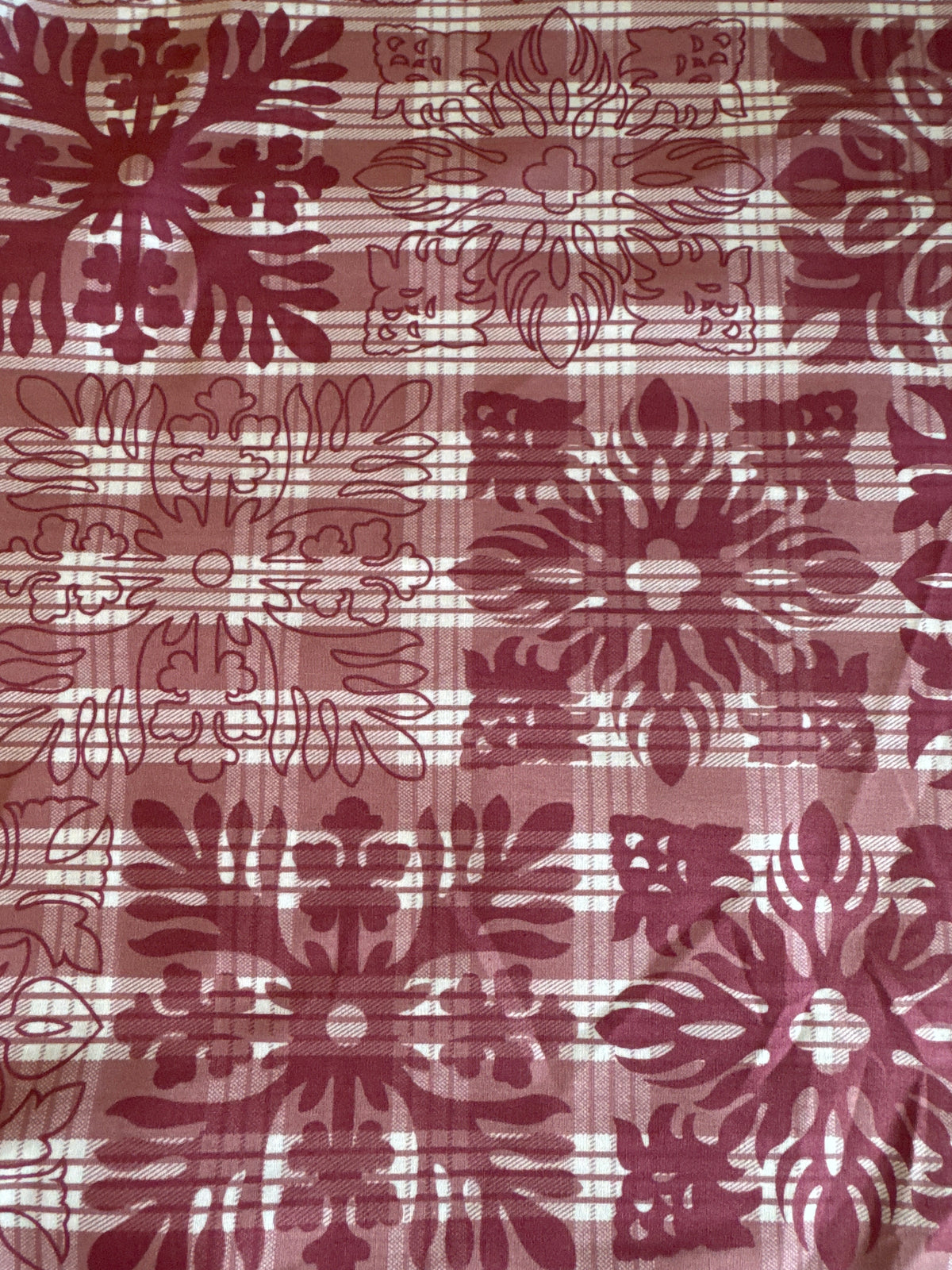 Mauve Quilted Palaka Cotton Fabric