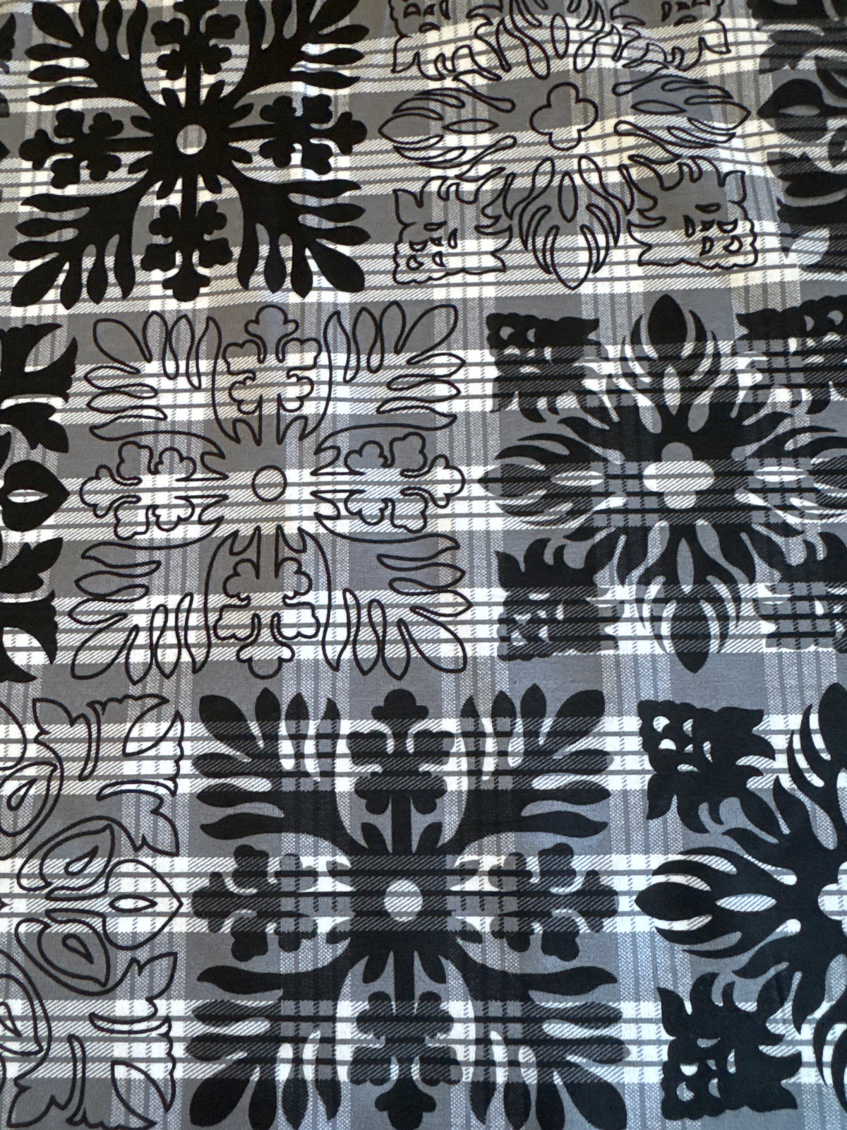 Black Quilted Palaka 12” x 12” samples