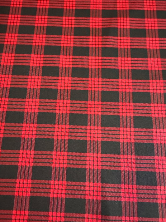 Black / Red Palaka Fabric