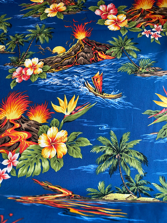Blue Island Cotton Fabric