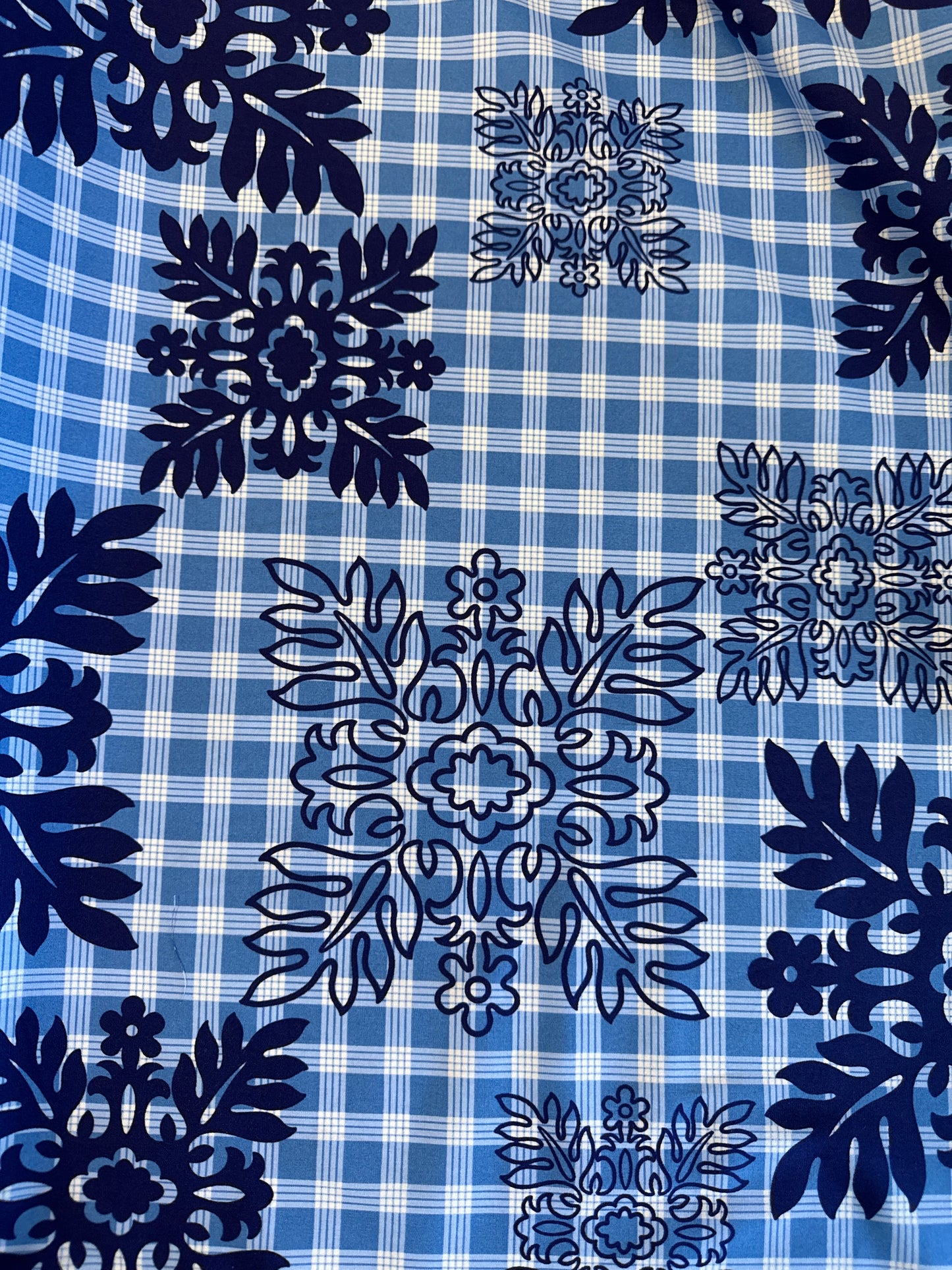 Blue print Palaka Cotton Fabric