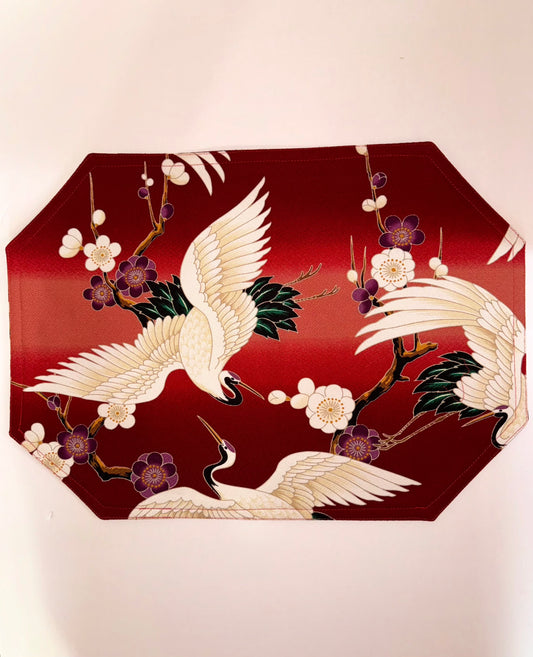 Red Tsuru Rectangle Placemat