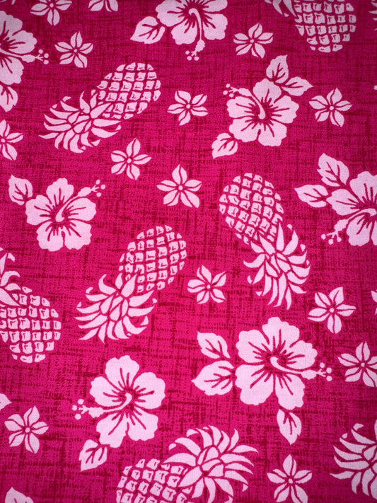 Pink Pineapple Cotton Fabric