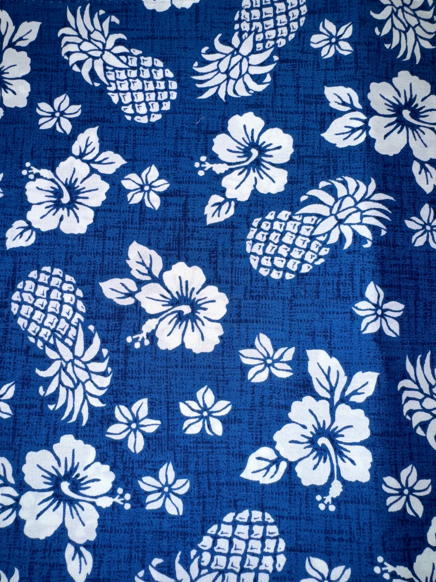 Blue Pineapple Cotton Fabric