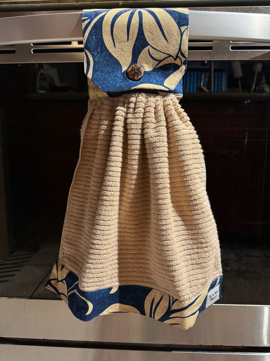 Blue Tan Floral Tan T-Towel
