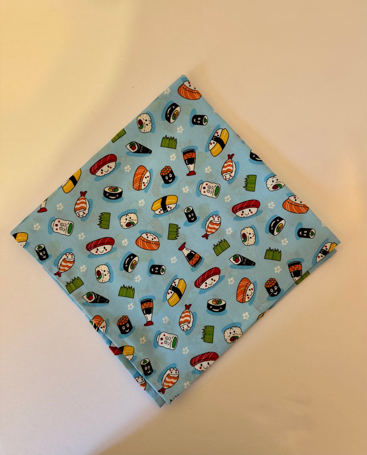 Blue Spam Musubi Napkins
