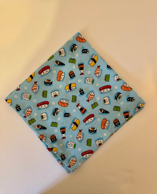 Blue Spam Musubi Napkins