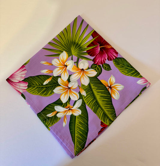 Lavender Hibiscus Plumeria Napkins