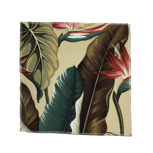 Natural Bird of Paradise Hawaiian Barkcloth Fabric
