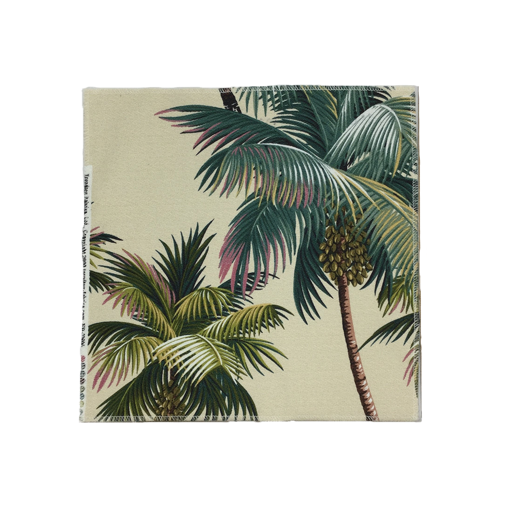 Natural Palm Trees Hawaiian Barkcloth Upholstery Fabric