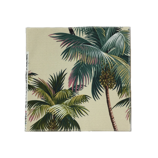 Natural Palm Trees Hawaiian Barkcloth Upholstery Fabric