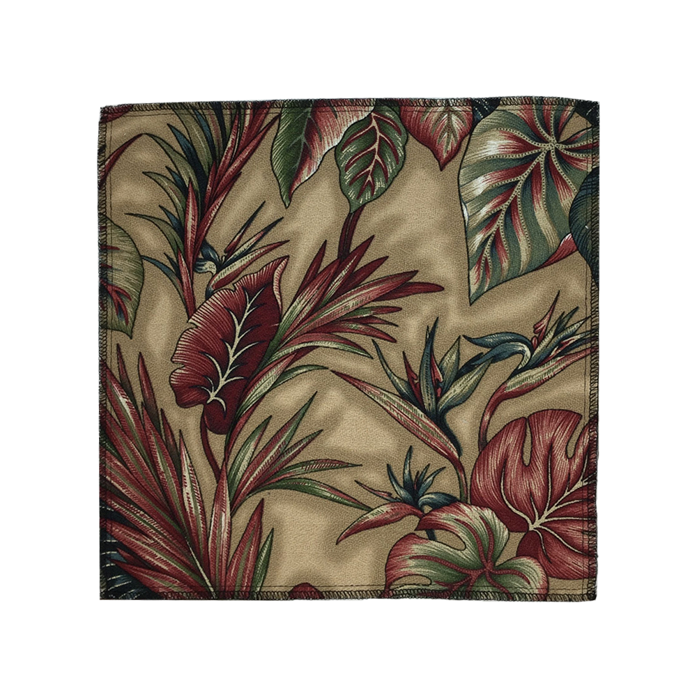 Tan Coba Cabana Hawaiian Barkcloth Upholstery Fabric