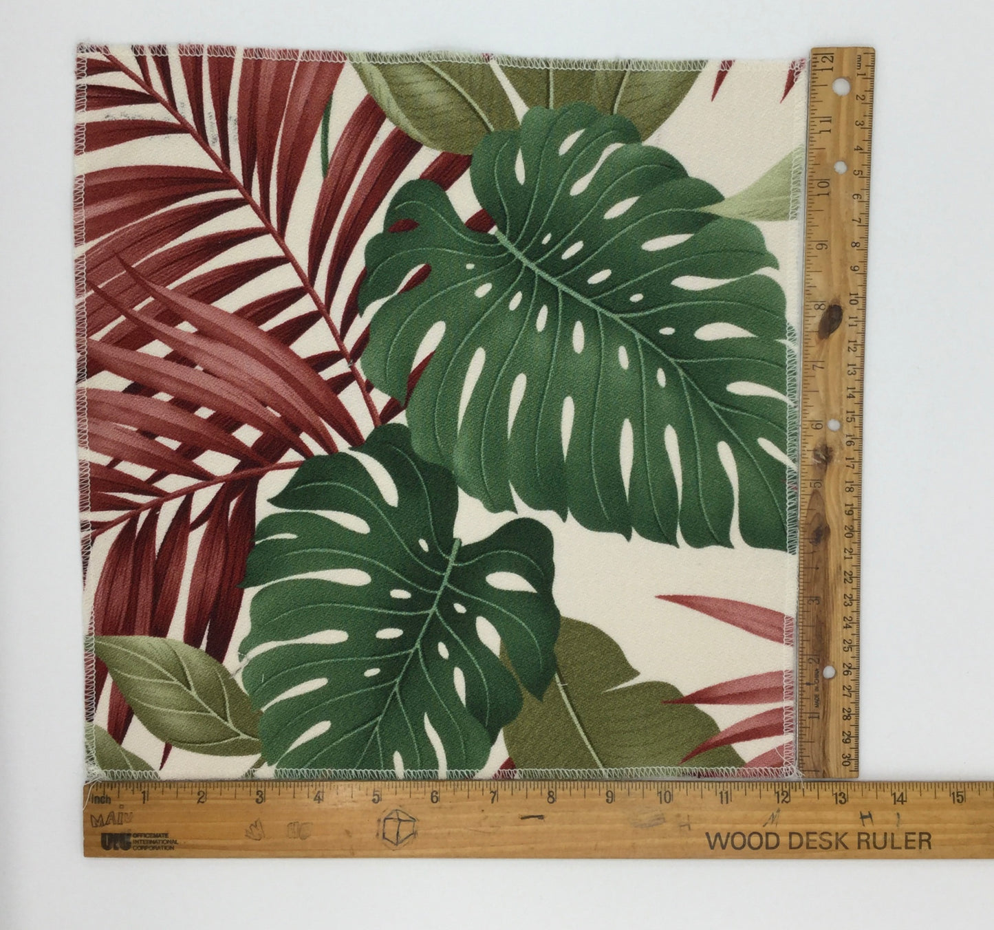 Natural Exotic Monsterra Hawaiian Barkcloth Upholstery Fabric